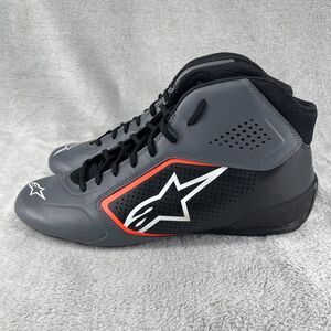Alpinestars Tech-1K Start V2 Shoes 10.5 Kart Boots Adult Race Racing Gray Black